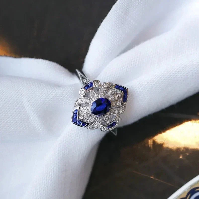 CZTICLE® Mode-Klassiker Luxus Damen hellblau Saphir Ring