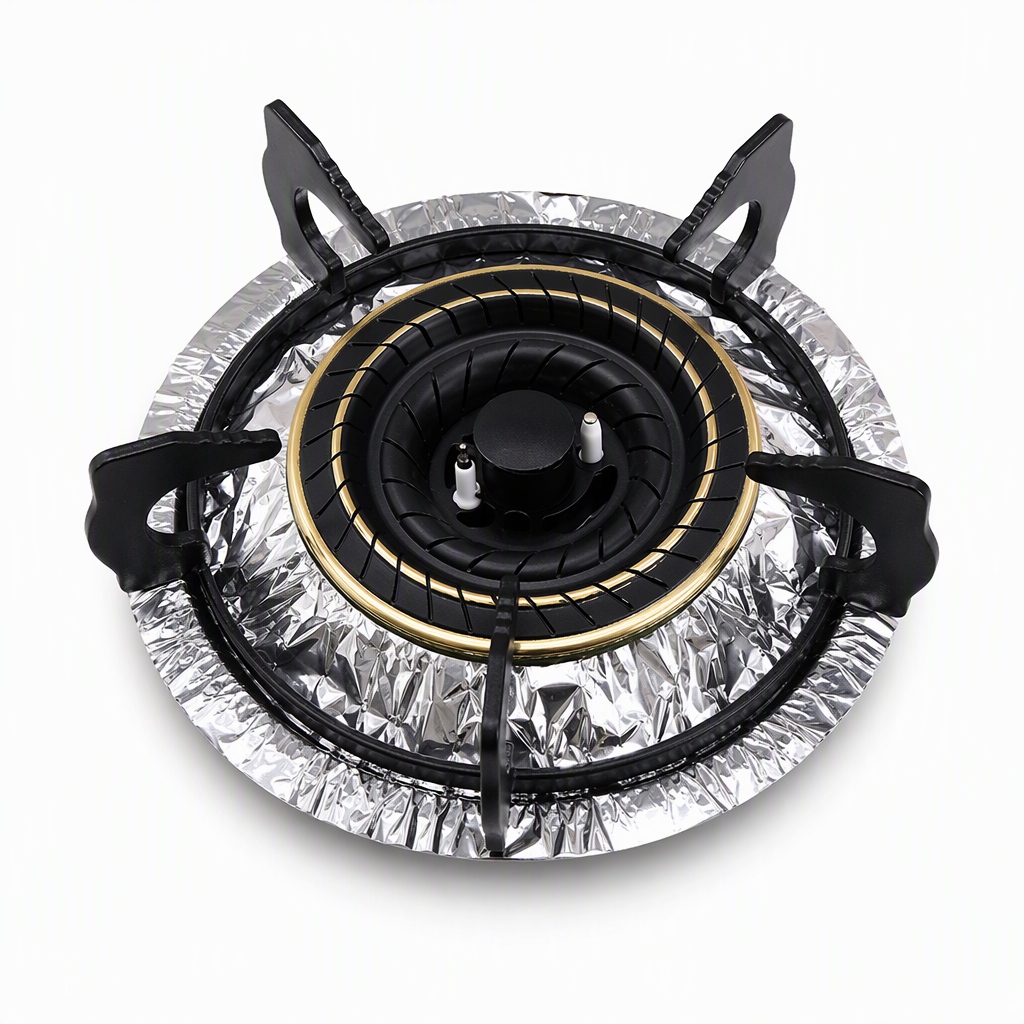 ⏳ Limited-Time Offer! ⏰ 10-Pack Heavy-Duty Foil Gas Stove Burner Liners – Keep Your Hob Clean & Protected with Deep Well Spill Capture 🍳