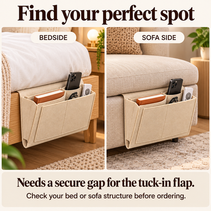 🛏️ Bedside Hanging Organizer — Multi-Pocket Storage for Bed & Sofa