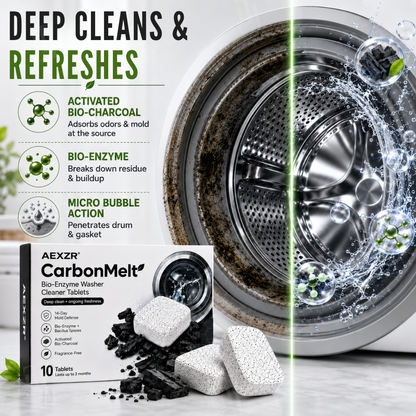 🏆Official Store|Kill Mold & Pet Hair|AEXZR® CarbonMelt Bio-Enzyme Washer Cleaner Tablets