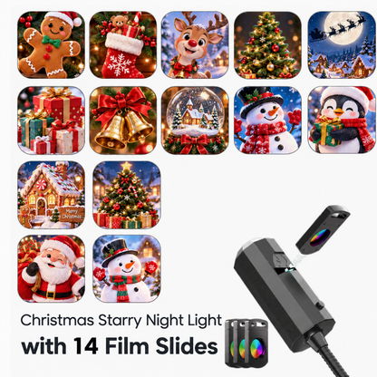 ✨ USB Galaxy Starry Night Light Projector – 360° Flexible Neck & Interchangeable Film Slides