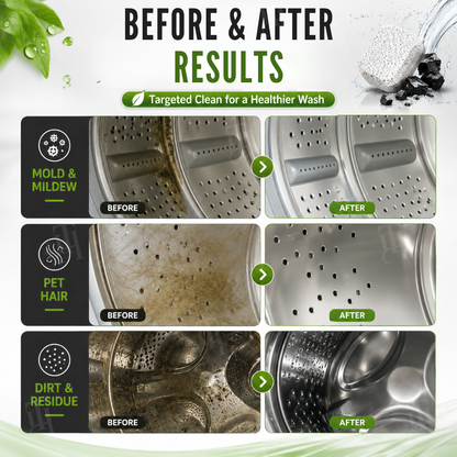 🔥 LIMITED TIME 52% OFF! 🏆 Official Store | 1 Wash Zero Odor | AEXZR® CarbonMelt Bio-Enzyme Washer Cleaner Tablets 🎁