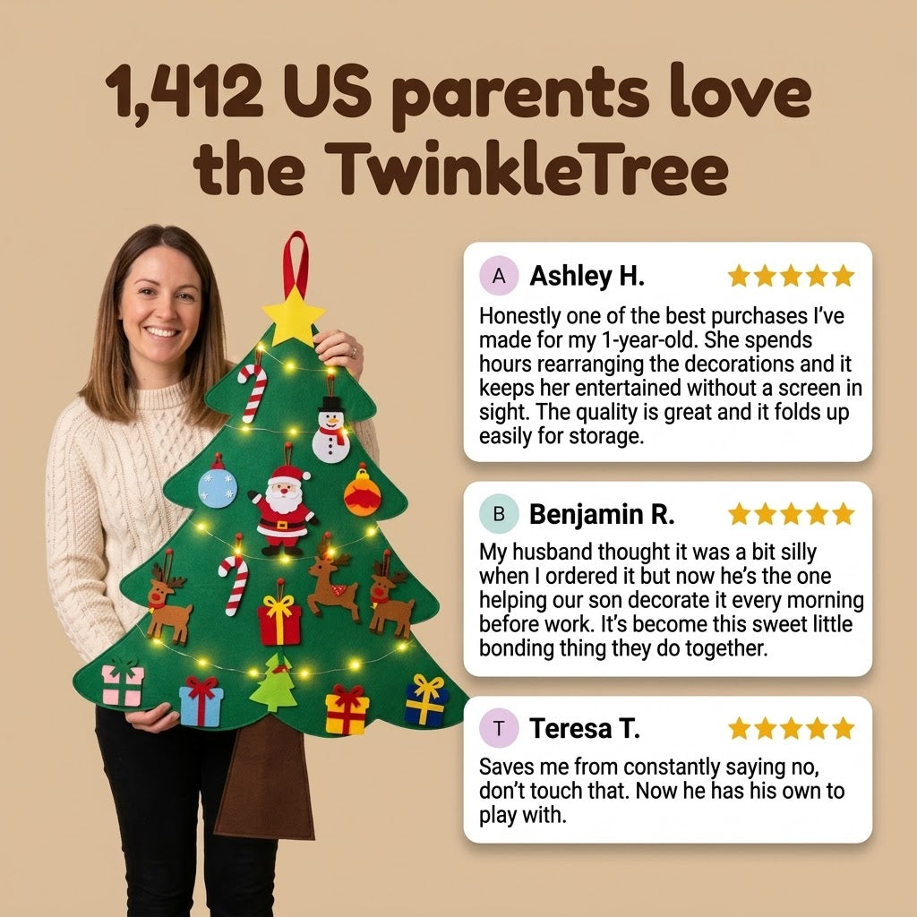 🎁Kids DIY Felt Christmas Tree Set – Create Magical Childhood Memories & Festive Fun for Toddlers🎄