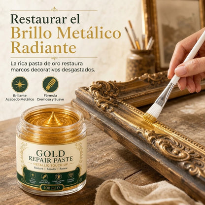 ✨ 50% DE DESCUENTO – Pasta de Pintura Dorado Metálico para Retoque y Restauración – Crema Renovadora para Marcos, Muebles y Decoración – Acabado Alto Brillo 🖌️