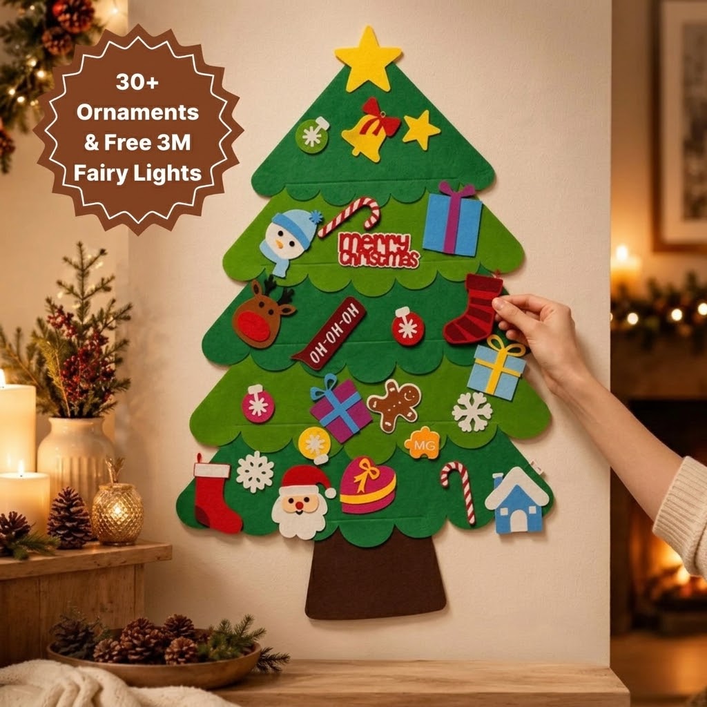 🎁Kids DIY Felt Christmas Tree Set – Create Magical Childhood Memories & Festive Fun for Toddlers🎄