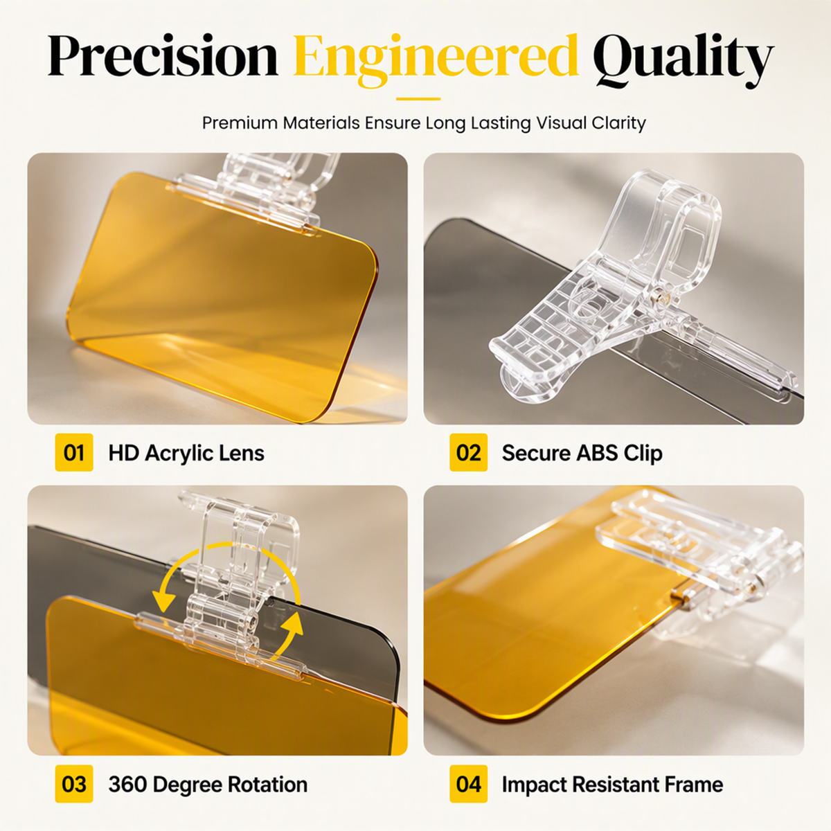 🎁 Buy 2, Get 1 FREE! | 🚗 Universal HD Anti-Glare Car Visor – ☀️Clearer Day & Night Driving🌙
