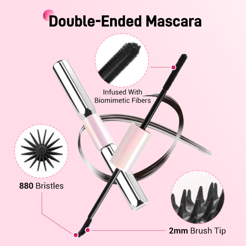 🎁 BUY 2 GET 1 FREE! 🥳 Double-Ended Waterproof Volumizing Mascara – Fuller, More Defined Lashes! 💖✨