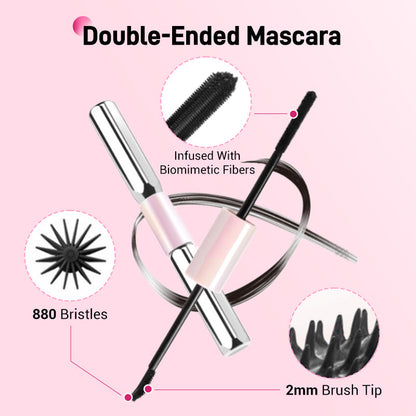 🎁 BUY 2 GET 1 FREE! 🥳 Double-Ended Waterproof Volumizing Mascara – Fuller, More Defined Lashes! 💖✨