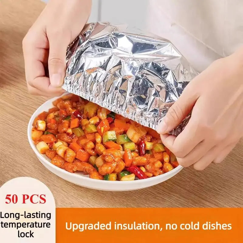 🏆AEXZR® Insulated Food Covers (50 PCS) – Keep Meals Warm, Ready, & Covered🍽️