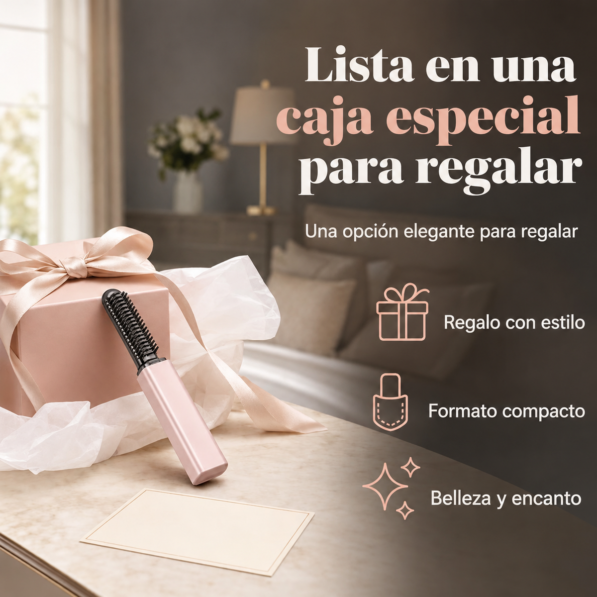 👩¡Peinado perfecto en 3 segundos! Mini peine moldeador inalámbrico para flequillo 