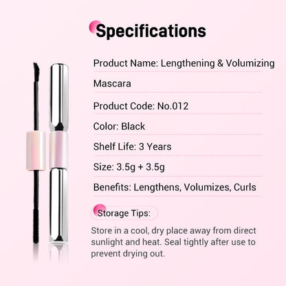 🎁 BUY 2 GET 1 FREE! 🥳 Double-Ended Waterproof Volumizing Mascara – Fuller, More Defined Lashes! 💖✨