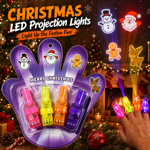 🎄 LED Finger Lights – Merry Christmas Projection Fun | Screen-Free & Sleep-Friendly