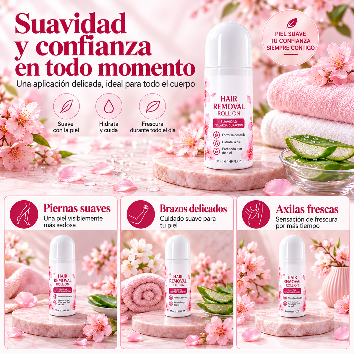 ✨ Roll-On Depilatorio Corporal Suave: Suavidad Aterciopelada Sin Irritación 🌸