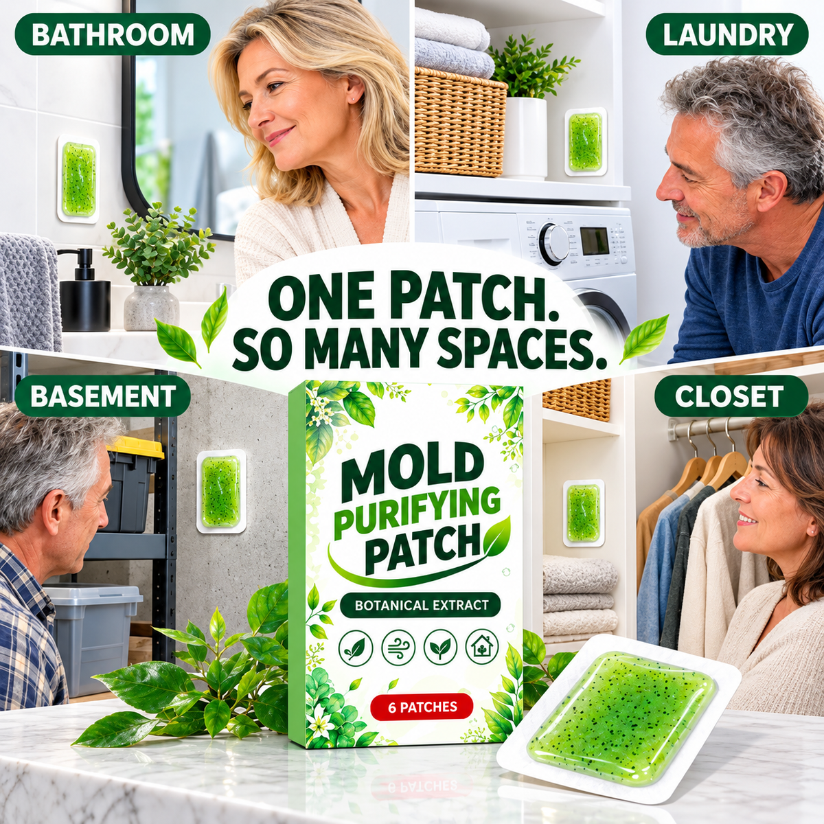🌿 Botanical Mold & Spore Defense Pods (6-Pack) – Non-Toxic, Peel & Stick 90-Day Barrier for Damp Corners