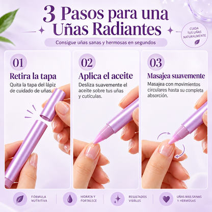 ⏰ ¡Promoción 3x2! Pluma Reparadora 3 en 1 para Hidratar Uñas y Cutículas 💅