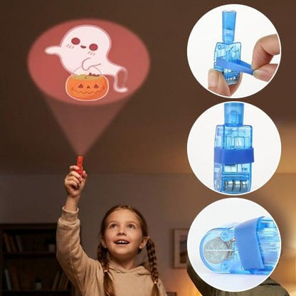 🎃🔦 LED Projection Finger Lights – Screen-Free Halloween Fun | Warm LED, No Blue Light