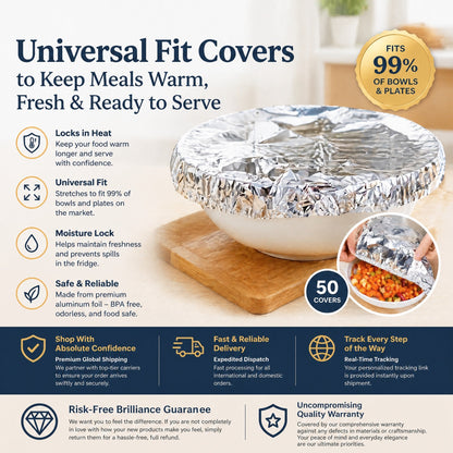 🏆AEXZR® Insulated Food Covers (50 PCS) – Keep Meals Warm, Ready, & Covered🍽️