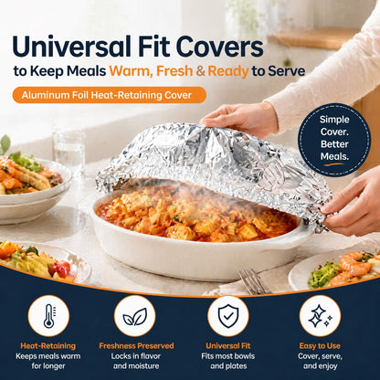 🏆AEXZR® Insulated Food Covers (50 PCS) – Keep Meals Warm, Ready, & Covered🍽️