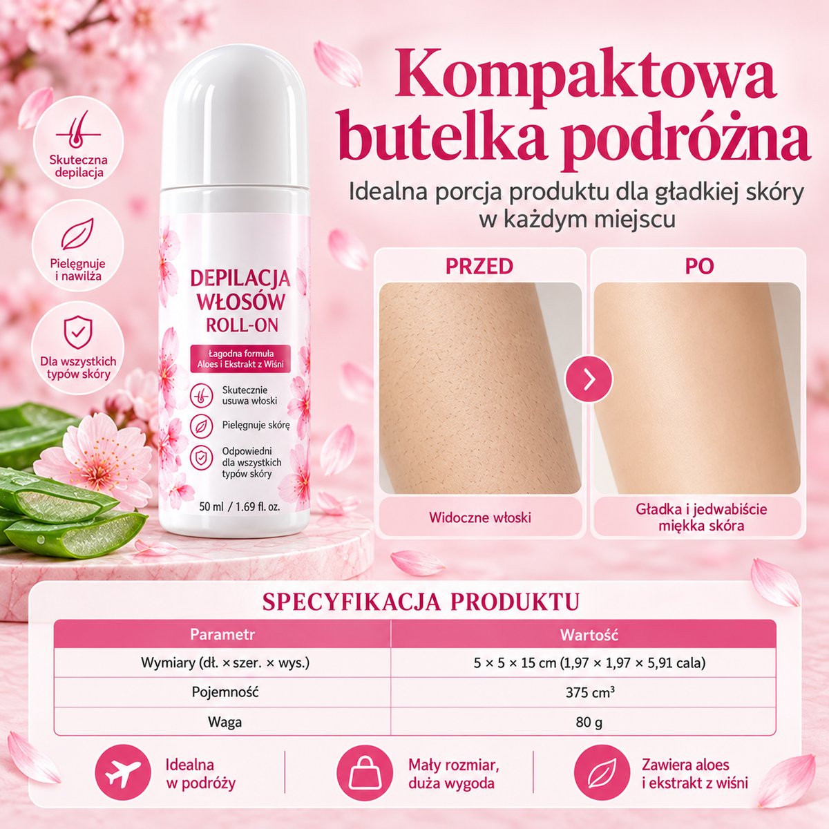 ⚡ TYLKO TERAZ: Aksamitny Roll-On do Ciała w super cenie do Twojego zamówienia! 🌸