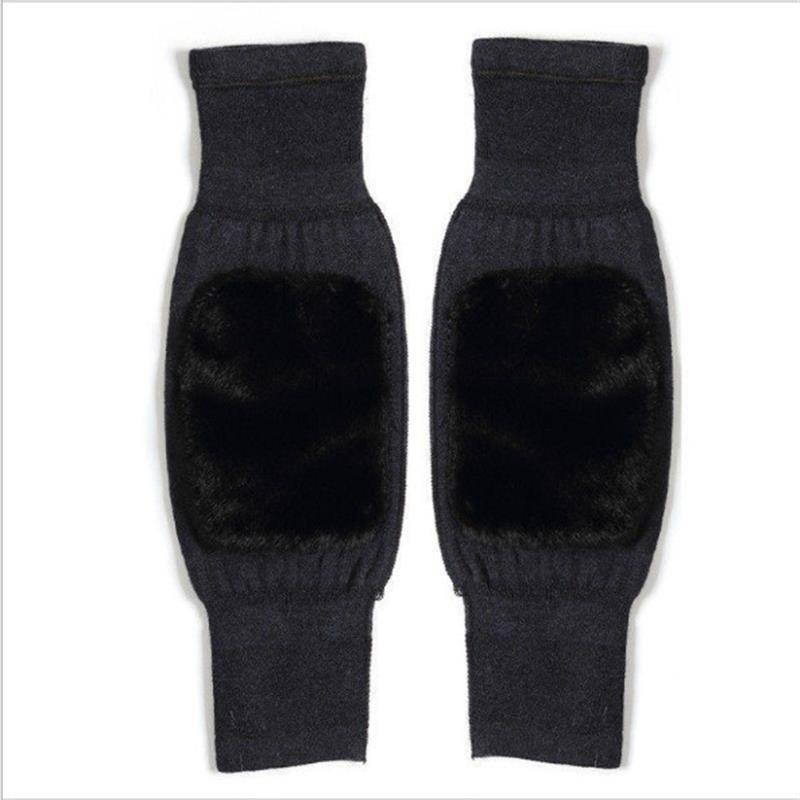Universal Cold Protection Thickened Faux Furred Knee Pads