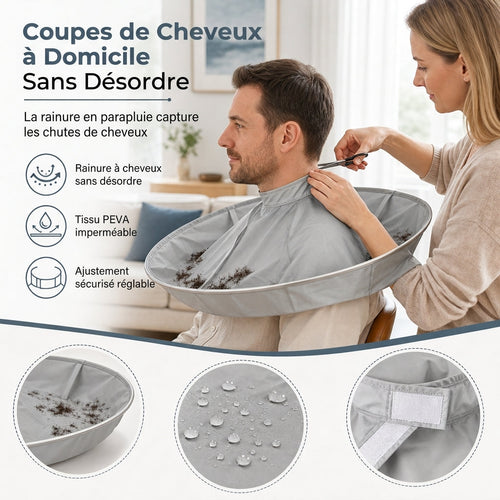 ✨ Hair Cutting Cape with Catcher – No More Messy Floors