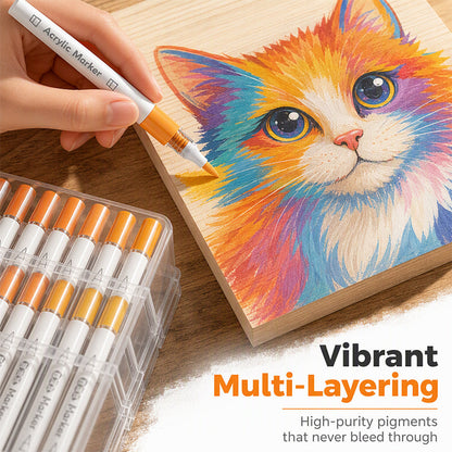 🎨 Washable Soft Brush Tip Acrylic Markers – Perfect for Kids & Crafts ✨