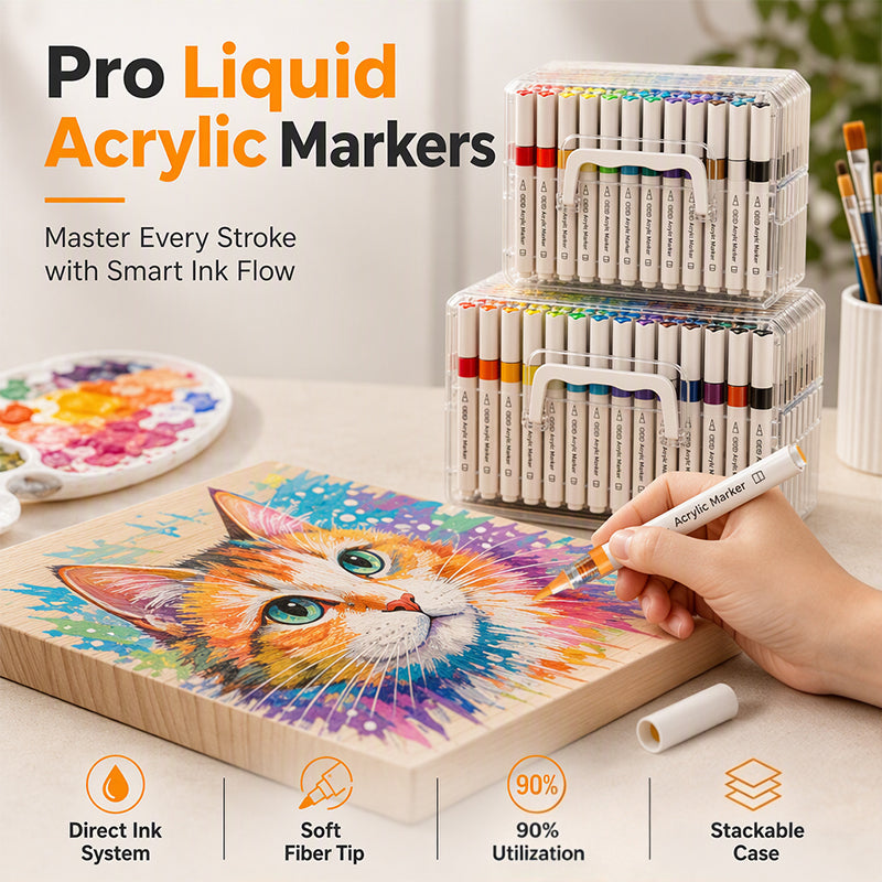 🎨 Washable Soft Brush Tip Acrylic Markers – Perfect for Kids & Crafts ✨