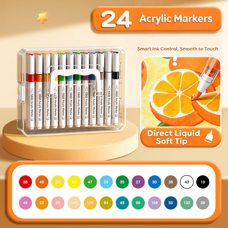 🎨 Washable Soft Brush Tip Acrylic Markers – Perfect for Kids & Crafts ✨