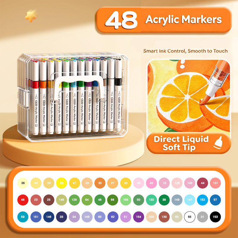 🎨 Washable Soft Brush Tip Acrylic Markers – Perfect for Kids & Crafts ✨