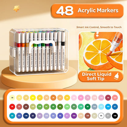 🎨 Washable Soft Brush Tip Acrylic Markers – Perfect for Kids & Crafts ✨