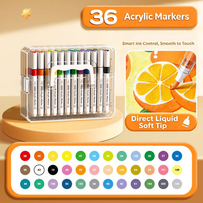 🎨 Washable Soft Brush Tip Acrylic Markers – Perfect for Kids & Crafts ✨