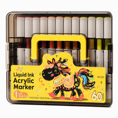🎨 Washable Soft Brush Tip Acrylic Markers – Perfect for Kids & Crafts ✨