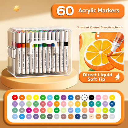 🎨 Washable Soft Brush Tip Acrylic Markers – Perfect for Kids & Crafts ✨
