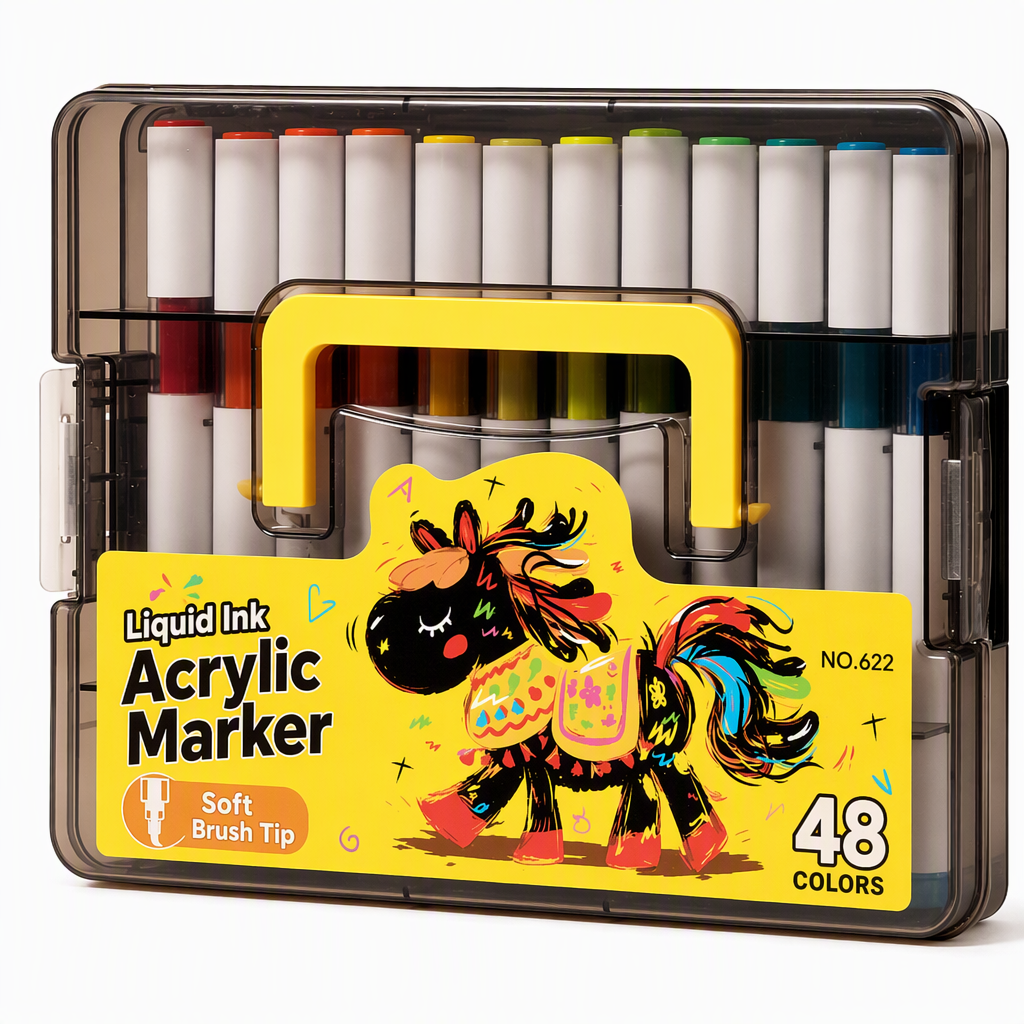 🎨 Washable Soft Brush Tip Acrylic Markers – Perfect for Kids & Crafts ✨