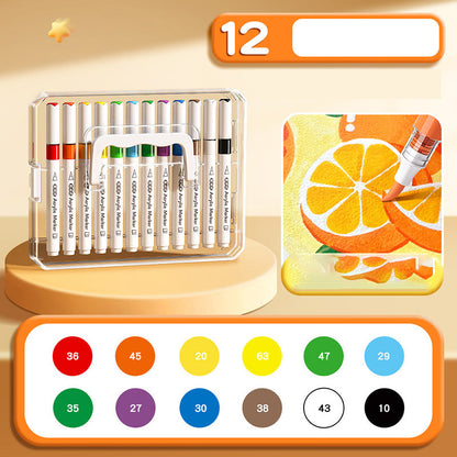 🎨 Washable Soft Brush Tip Acrylic Markers – Perfect for Kids & Crafts ✨