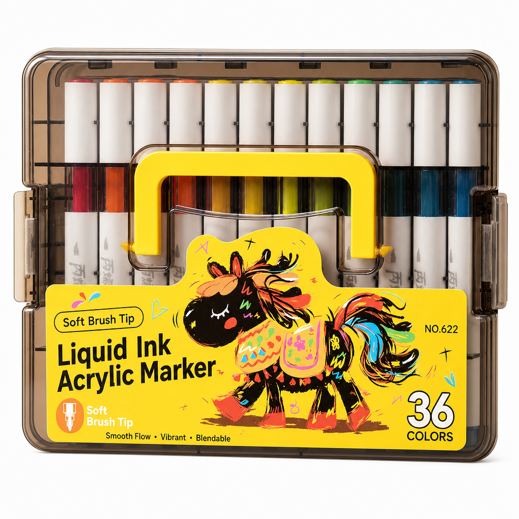 🎨 Washable Soft Brush Tip Acrylic Markers – Perfect for Kids & Crafts ✨