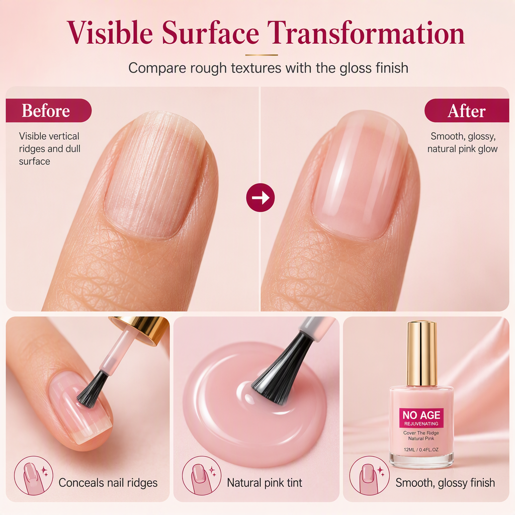 💅 Natural Nail Ridge Filler – Smoothing Base Coat