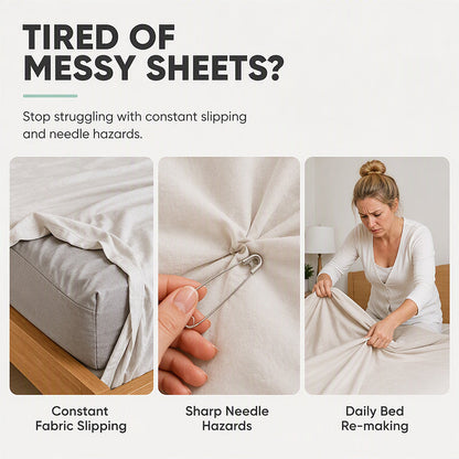 Stop Bedsheets from Slipping 🛏️ – Needle-Free Clips
