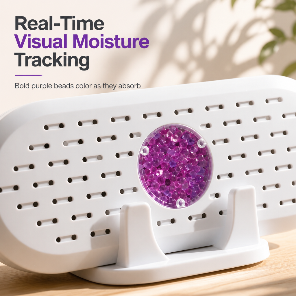 ⏳Last Day Buy 2 Get 1 Free💦Reusable Mini Household Dehumidifier with Purple Silica Bead Indicator for Wardrobe, Closet & Shoe Cabinet