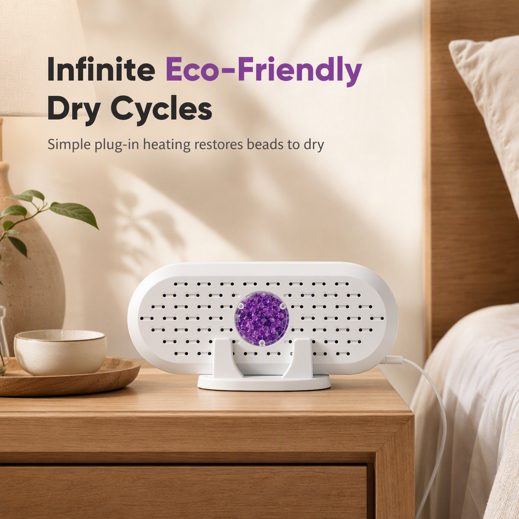 ⏳Last Day Buy 2 Get 1 Free💦Reusable Mini Household Dehumidifier with Purple Silica Bead Indicator for Wardrobe, Closet & Shoe Cabinet