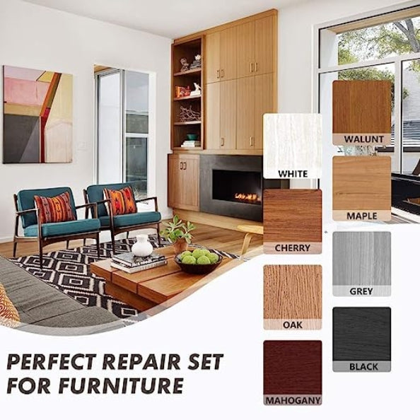 🎁 BUY 4 GET 4 FREE! 🪵 17-Piece Wood Repair Markers Kit – Make Scratches Disappear & Save Your Furniture in Seconds! 🛋️