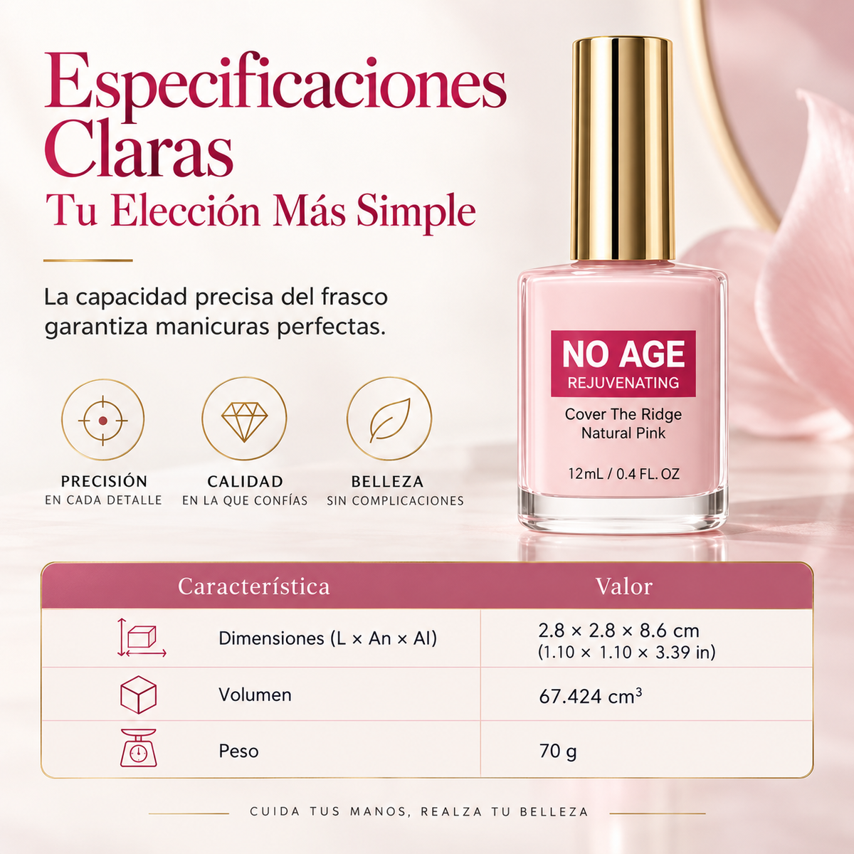 💅 Base Niveladora y Rellenador de Estrías para Uñas Lisas y Perfectas ✨