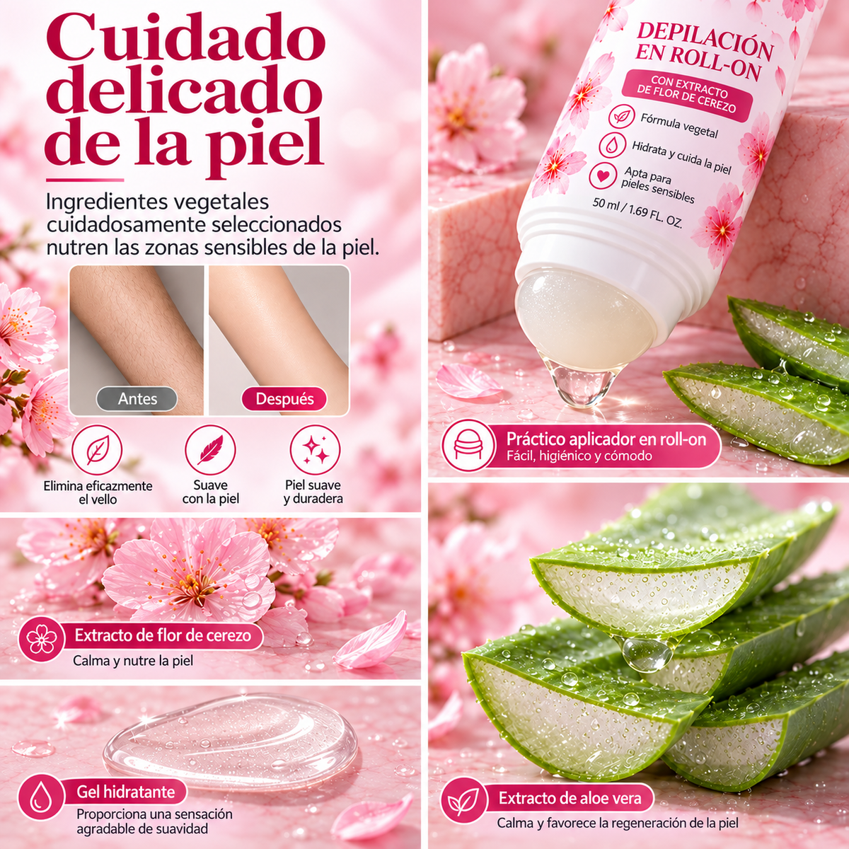 ✨ Roll-On Depilatorio Corporal Suave: Suavidad Aterciopelada Sin Irritación 🌸
