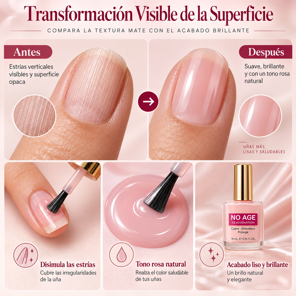 💅 Base Niveladora y Rellenador de Estrías para Uñas Lisas y Perfectas ✨